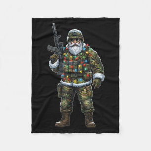 Soldier Santa Camouflage Christmas Military Hunter Fleece Blanket