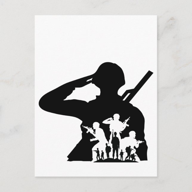 Soldier silhouette customise  postcard (Front)