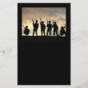 Soldier Silhouettes Stationary Stationery