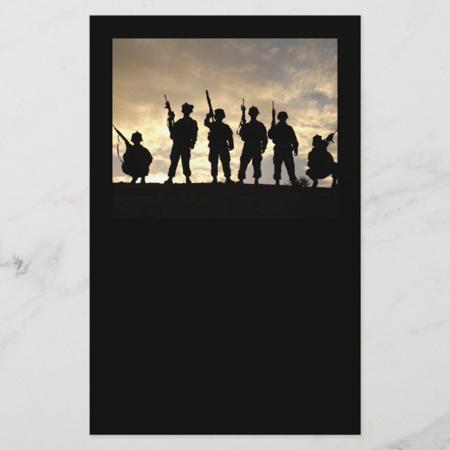 Soldier Silhouettes Stationary Stationery (Front)