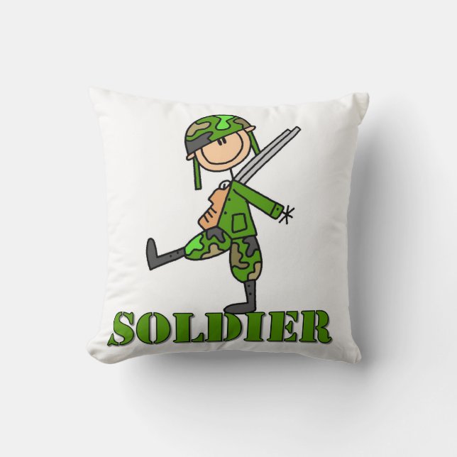 Soldier Stick Figure Cushion (Front)