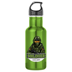 Soldier Tactical Logo – Military Emblem Design 532 Ml Water Bottle