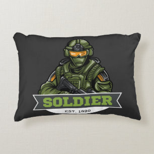 Soldier Tactical Logo – Military Emblem Design Decorative Cushion