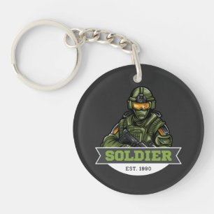 Soldier Tactical Logo – Military Emblem Design Key Ring