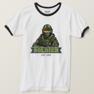 Soldier Tactical Logo – Military Emblem Design T-Shirt