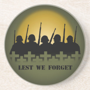 Soldier Tribute Coaster Lest We Forget War Decor
