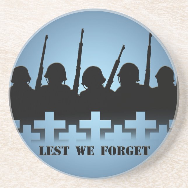 Soldier Tribute Coaster Lest We Forget War Decor (Front)