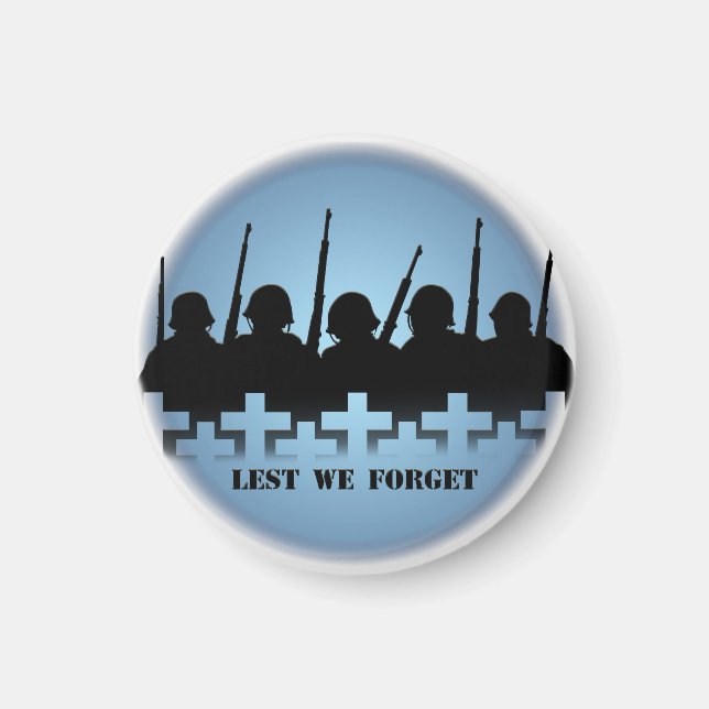 Soldier Tribute Magnet Lest We Forget War Gifts (Front)
