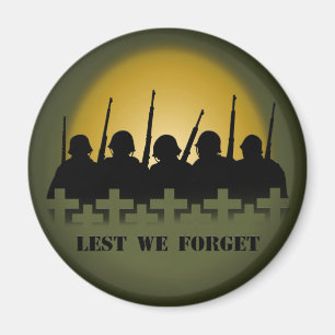 Soldier Tribute Magnet Lest We Forget War Gifts