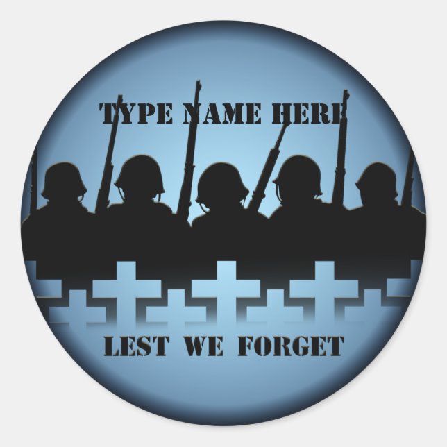 Soldier Tribute Stickers Lest We Forget Stickers (Front)