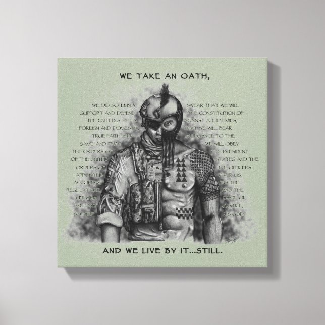 Soldier Warrior - Oath Customise Background Colour Canvas Print (Front)