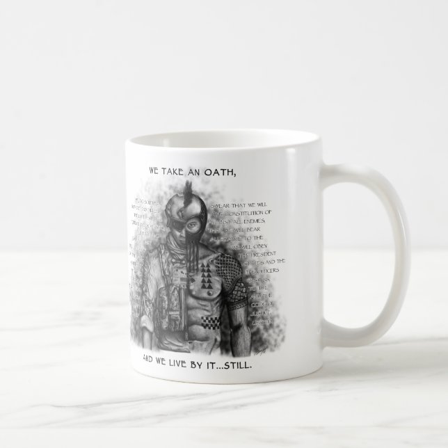 Soldier Warrior - Oath Customise Background Colour Coffee Mug (Right)