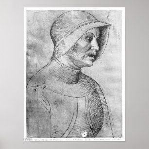 Soldier wearing a helmet poster