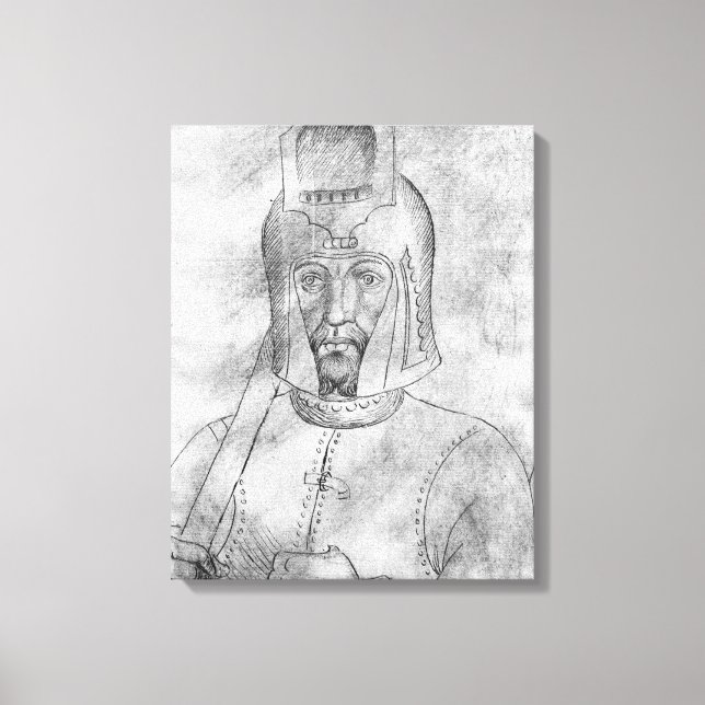Soldier wearing a visored helmet canvas print (Front)