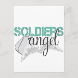 Soldiers Angel Green Postcard