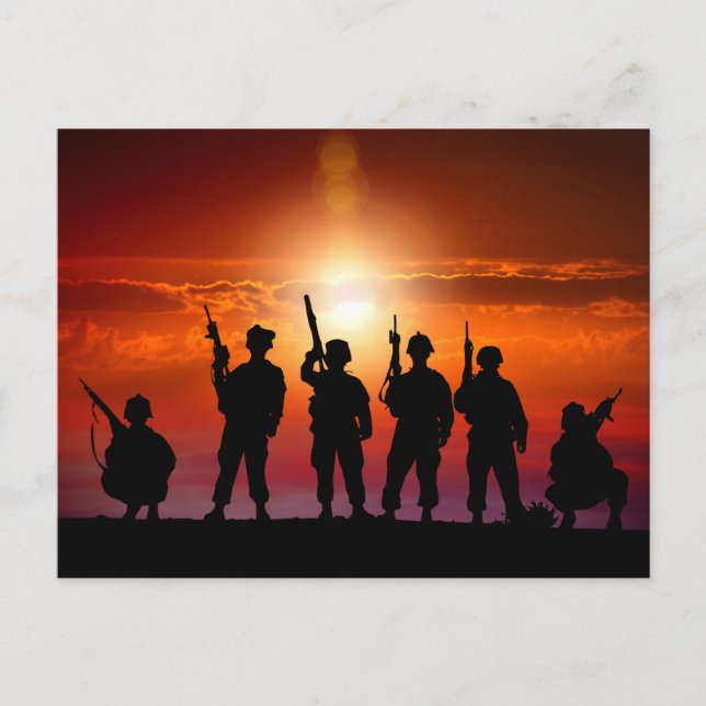 Soldiers at Sunset Postcard (Front)