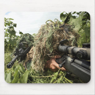 Soldiers dressed in ghillie suits mouse pad