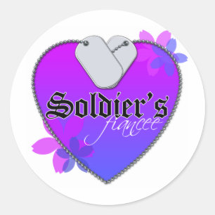 Soldier's Fiancee Heart Shaped Military Dog Tags