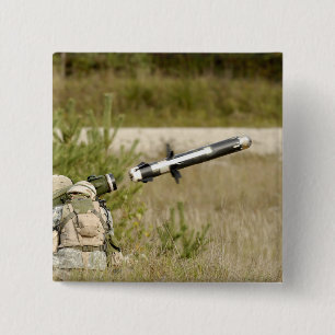 soldiers firing an FGM-148 Javelin 15 Cm Square Badge