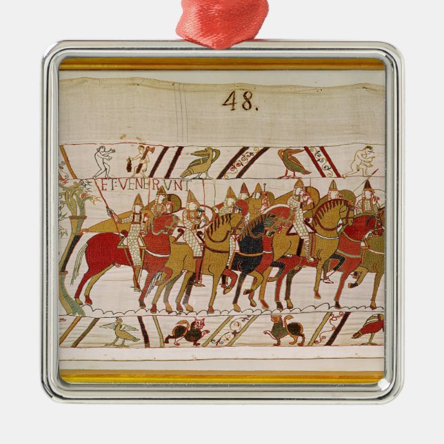 Soldiers leaving Hastings to do battle with Metal Tree Decoration (Front)