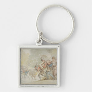 Soldiers on a March, 1805 (pen & ink and watercolo Key Ring