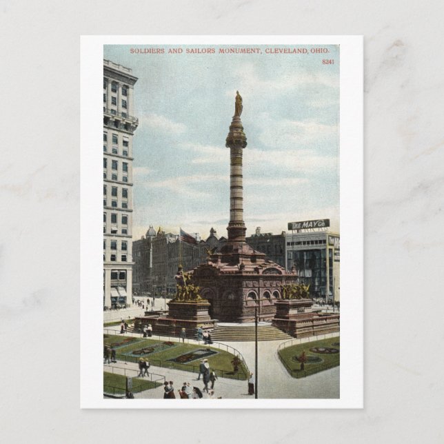 Soldiers & Sailors Monument Cleveland 1910 Vintage Postcard (Front)