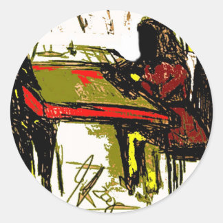 soldiers school girl classic round sticker