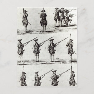 Soldiers with bayonets postcard