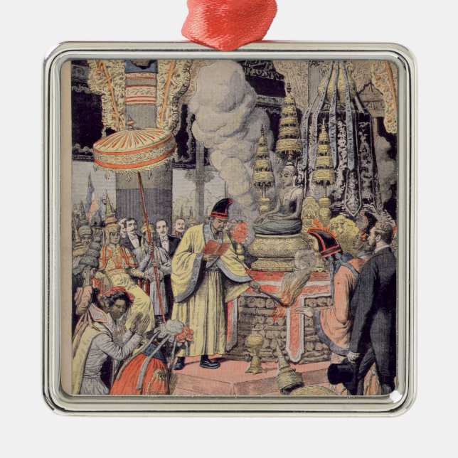 Solemn cremation of King Norodom I Metal Tree Decoration (Front)