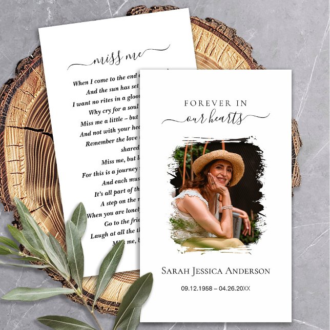 Solemn Memorial Prayer Card with Photo (Creator Uploaded)