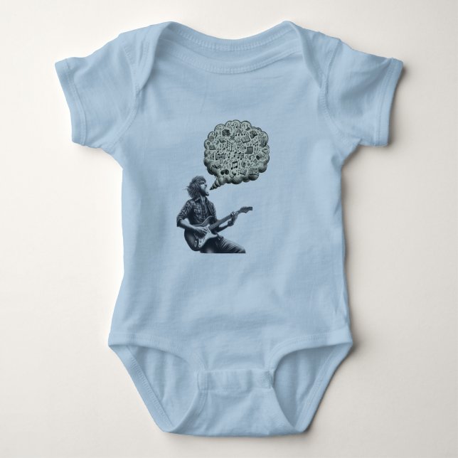 Solfeggio explosive guitar player baby bodysuit (Front)