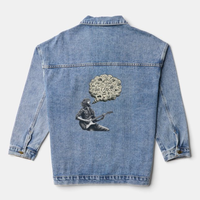 Solfeggio explosive guitar player denim jacket (Back)