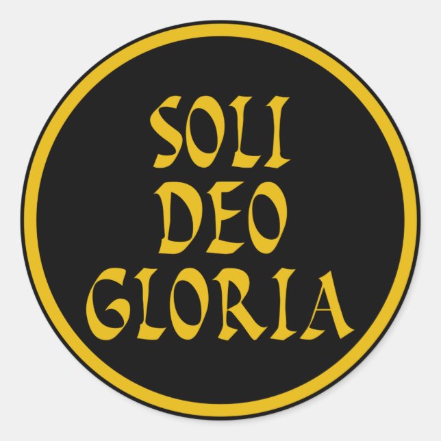 Soli Deo Gloria Classic Round Sticker (Front)