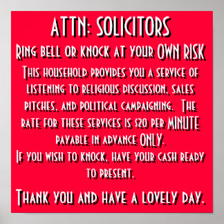 Solicitation sign
