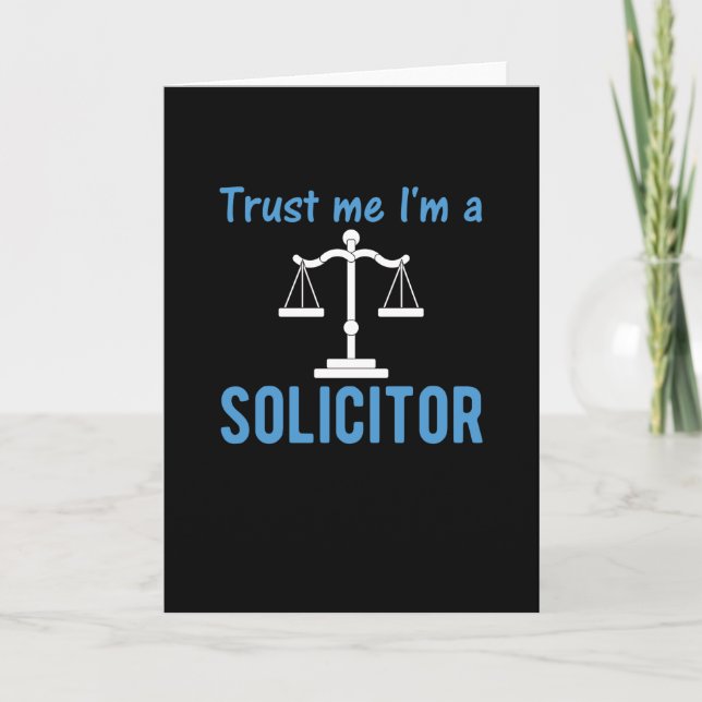 Solicitor Gift Lawyer and law clerk Card (Front)