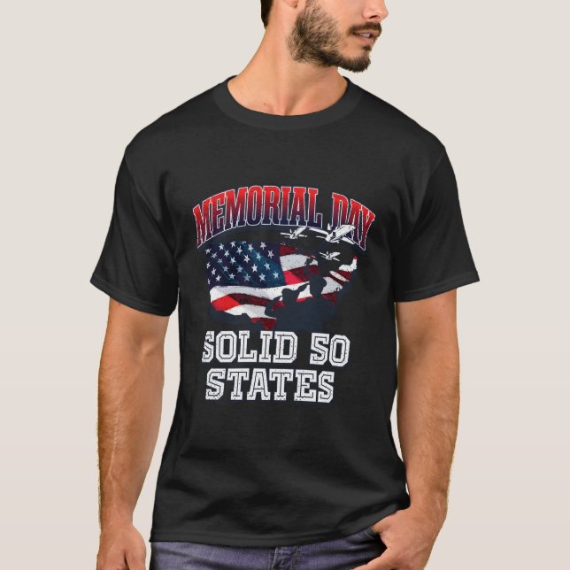Solid 50 States American Proud Usa Honoured Patrio T-Shirt (Front)