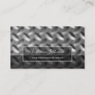 Solid abstract diamond metal plate surface busines business card