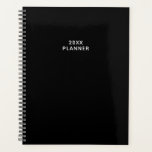 Solid All Black Custom 2024 2025 Planner<br><div class="desc">Solid all black custom planner. Personalise the front with the year,  your name,  or any text you want and keep organised.</div>