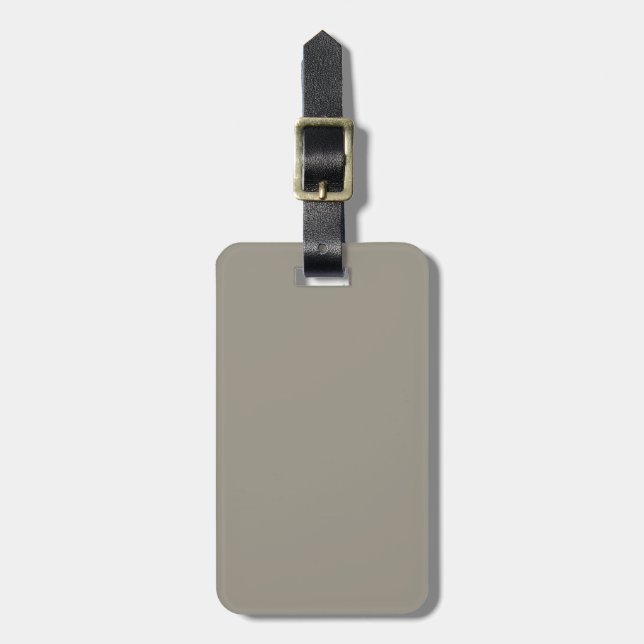 Solid Aluminium Silver Grey Luggage Tag (Front Vertical)