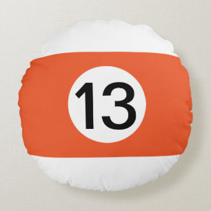 Solid and Stripe Billiard Balls #13 Collect all 15 Round Cushion