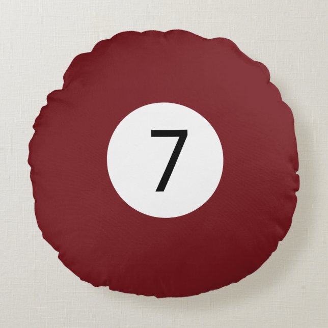 Solid and Stripe Billiard Balls #7 Collect all 15 Round Cushion (Front)