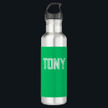 Solid Apple Green Custom Name Monogram 710 Ml Water Bottle<br><div class="desc">- Solid,  bold,  minimalist design with customisable name,  font,  font size or font colour... . It's very fun and playful!</div>
