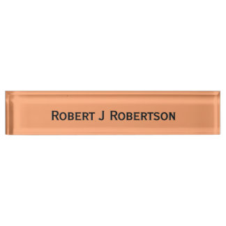 Solid Apricot Personalised Nameplate