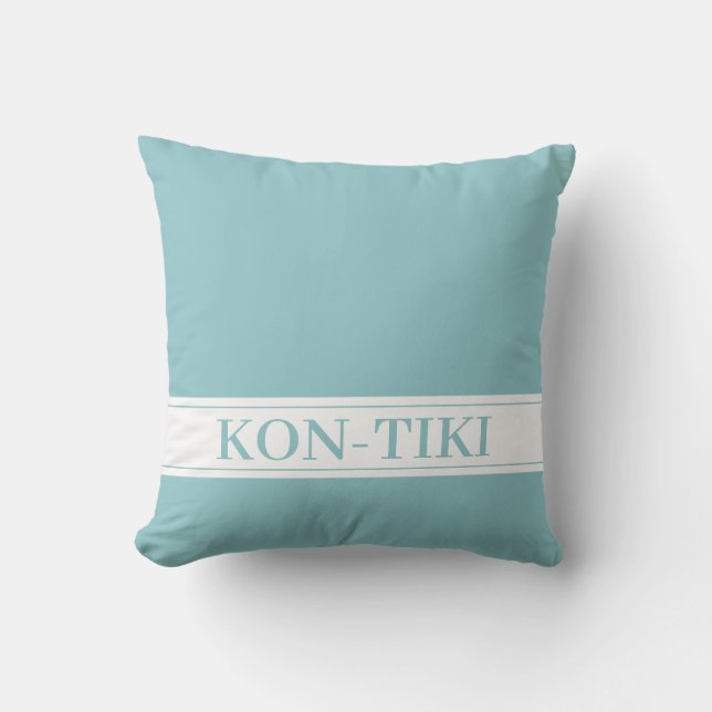 Solid Aqua Blue. Custom Boat Outdoor Pillow (Front)