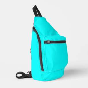 Solid Aqua Blue or Cyan Print Cut Sew Sling Bag