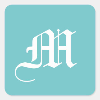 Solid Aqua Blue Pop of Colour Square Sticker