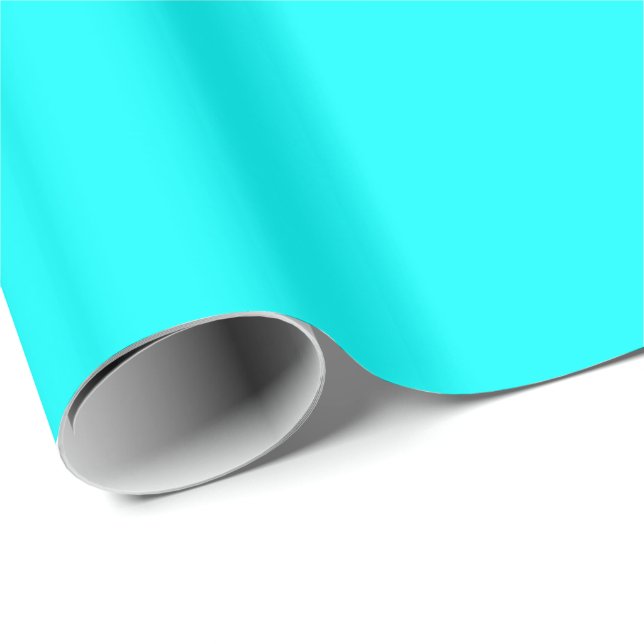 Solid Aqua Blue Wrapping Paper (Roll Corner)