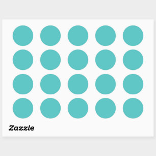 Solid aqua sky turquoise classic round sticker