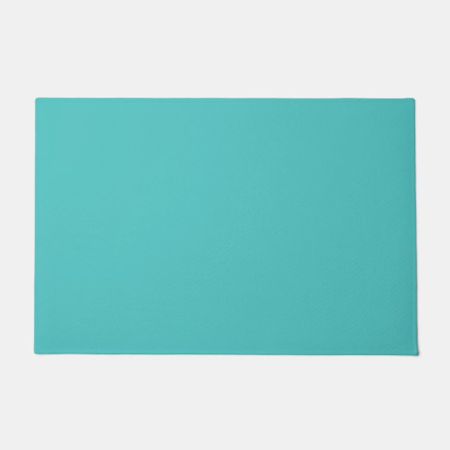 Solid aqua sky turquoise doormat (Front)