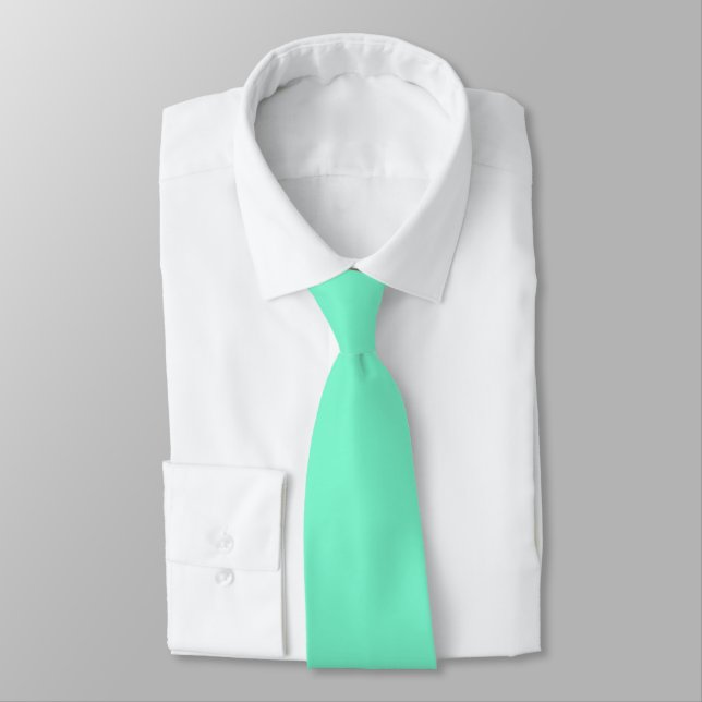 Solid aquamarine aqua mint tie (Tied)